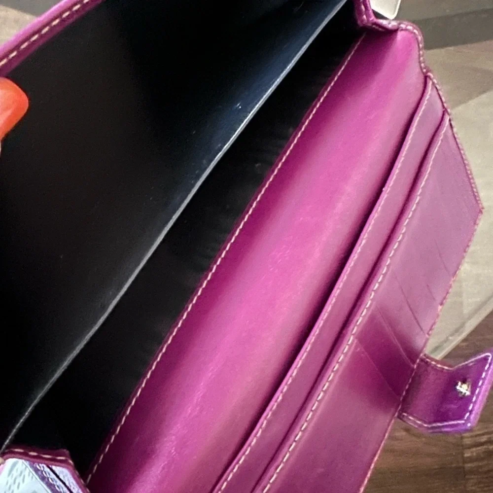 Authentic PURPLE LEATHER GUCCISMA LONG WALLET - Picture 2 of 14